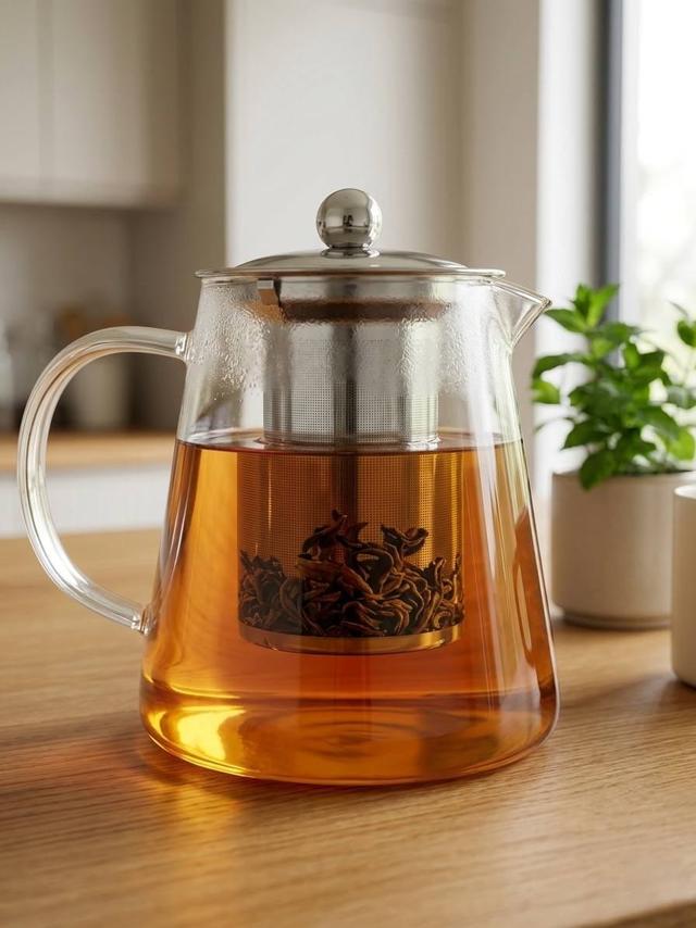 Czajnik szklany z metalowym zaparzaczem 750 ml 889-0406