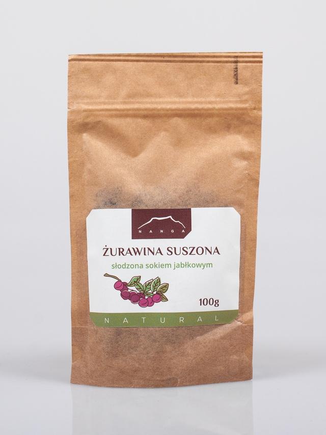 Żurawina suszona słodzona sokiem jabłkowym