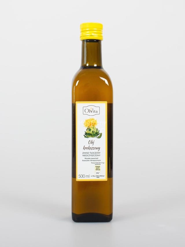 Olej krokoszowy zimnotłoczony Olvita 500 ml