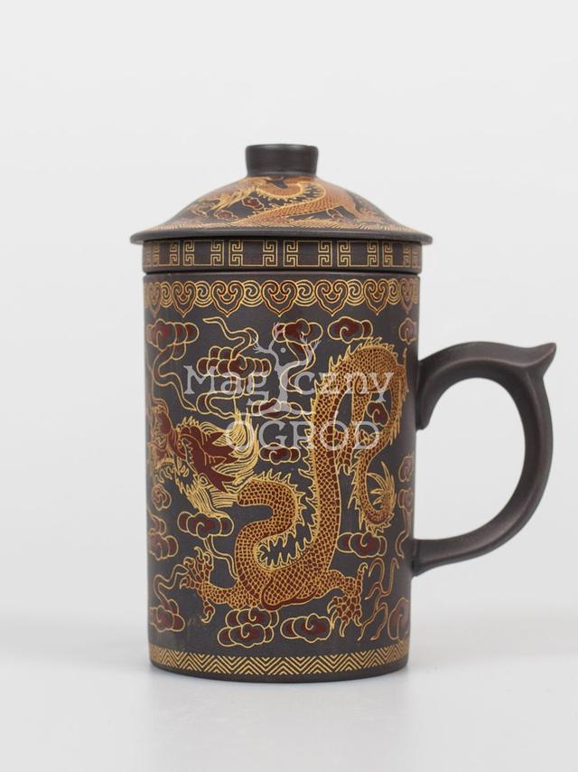 Kubek ceramiczny  z zaparzaczem Chiński smok