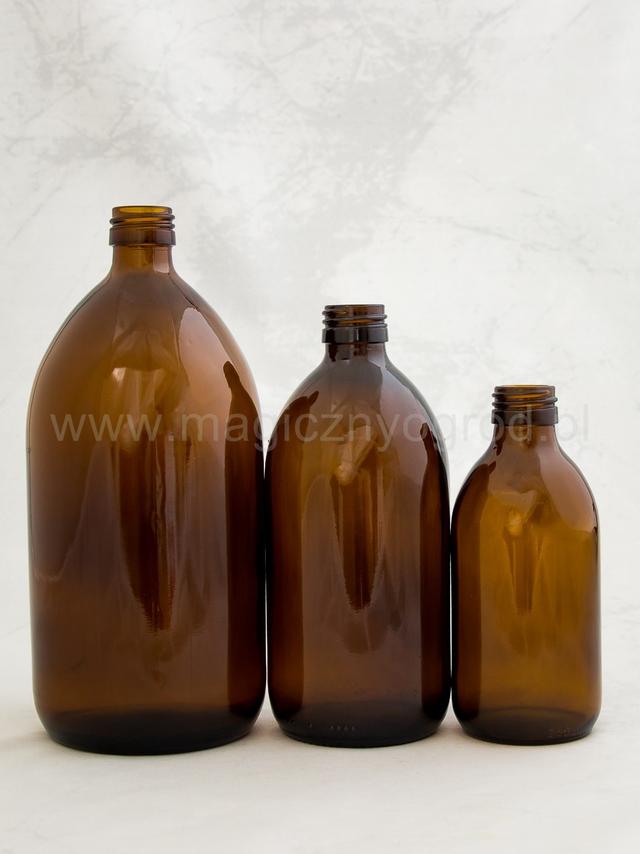 Buteleczka szklana brązowa 250ml - 1000ml gwint 28mm