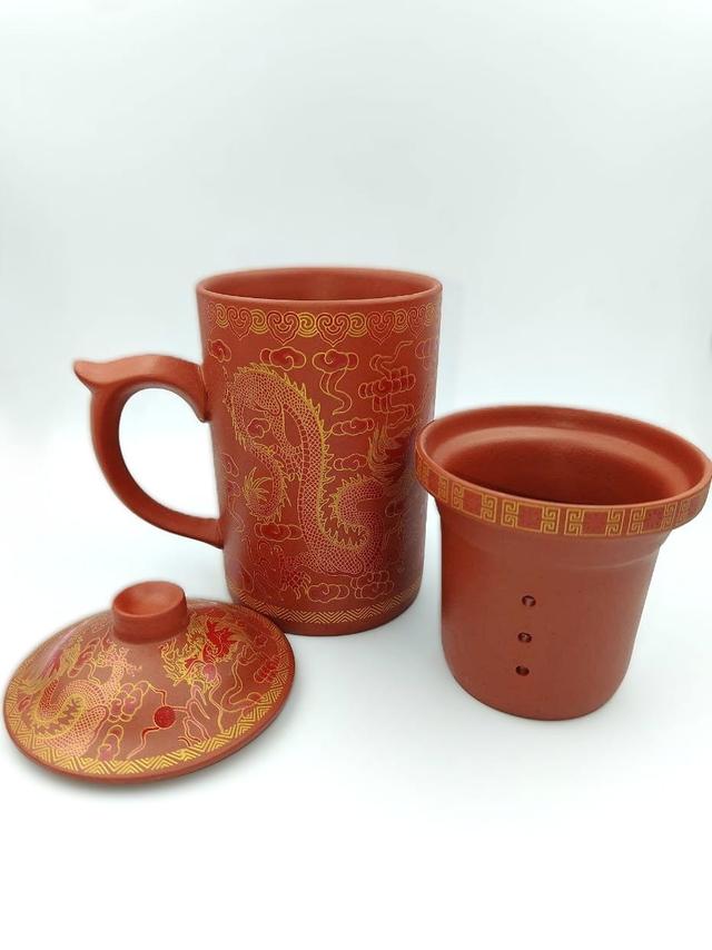 Kubek ceramiczny  z zaparzaczem Chiński smok