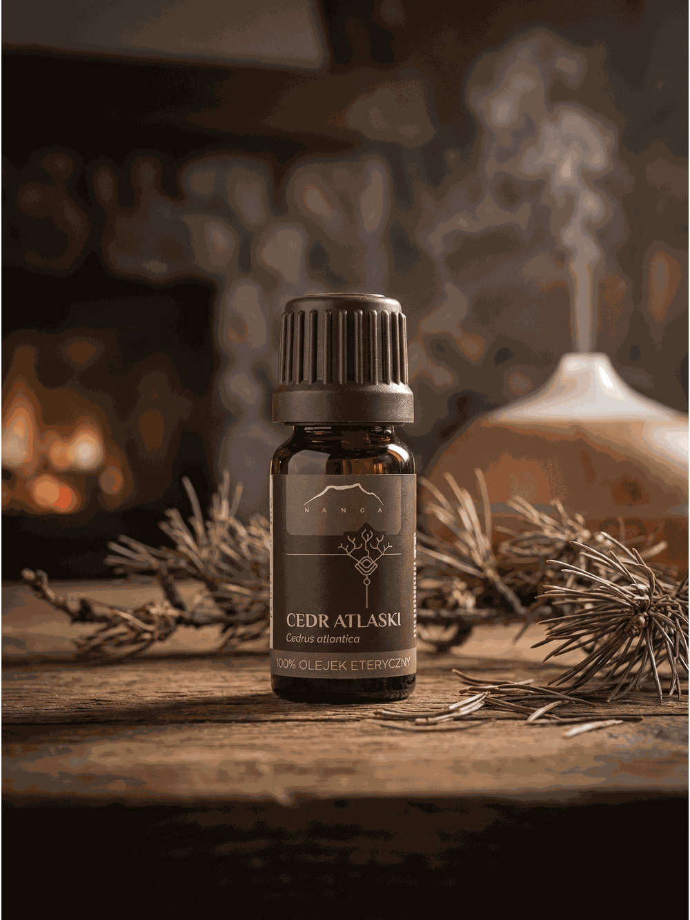 Olejek cedrowy (z kory cedru atlaskiego) 100% eteryczny Nanga