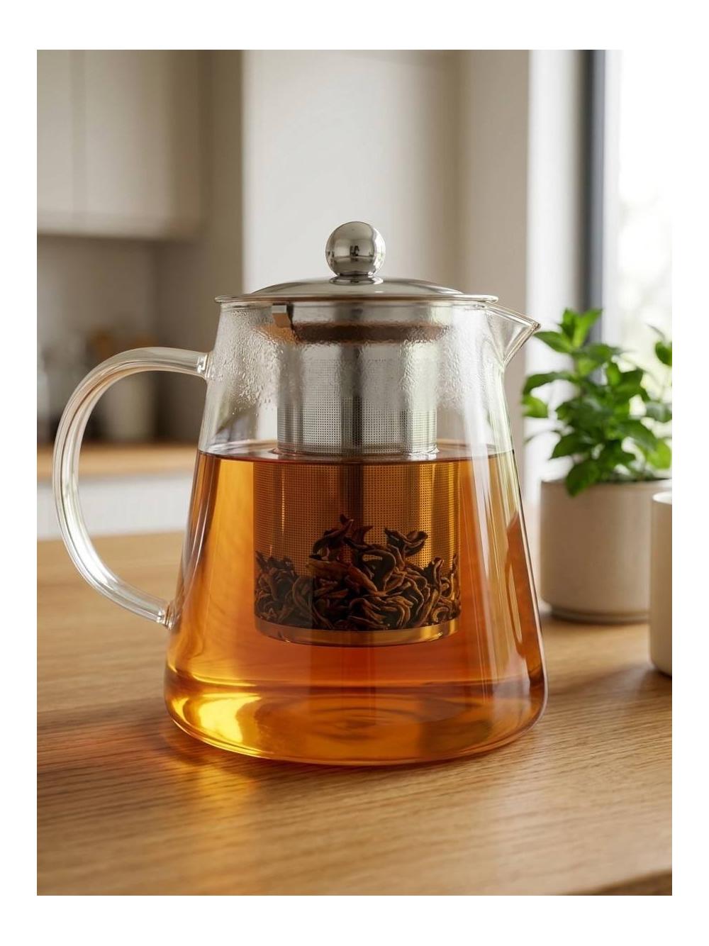 Czajnik szklany z metalowym zaparzaczem 750 ml 889-0406