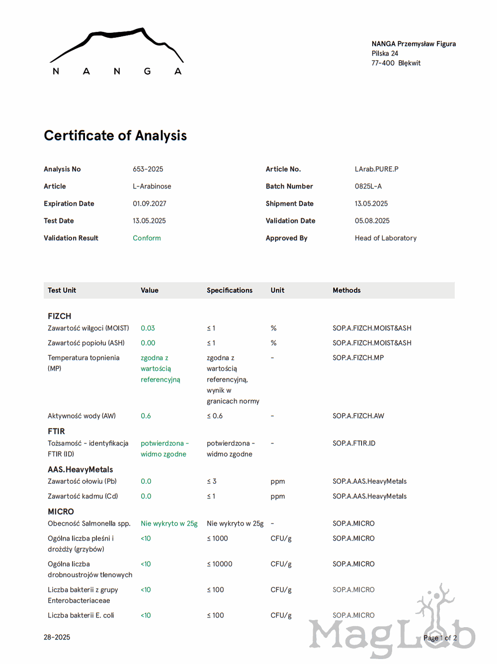 L-arabinoza w proszku
