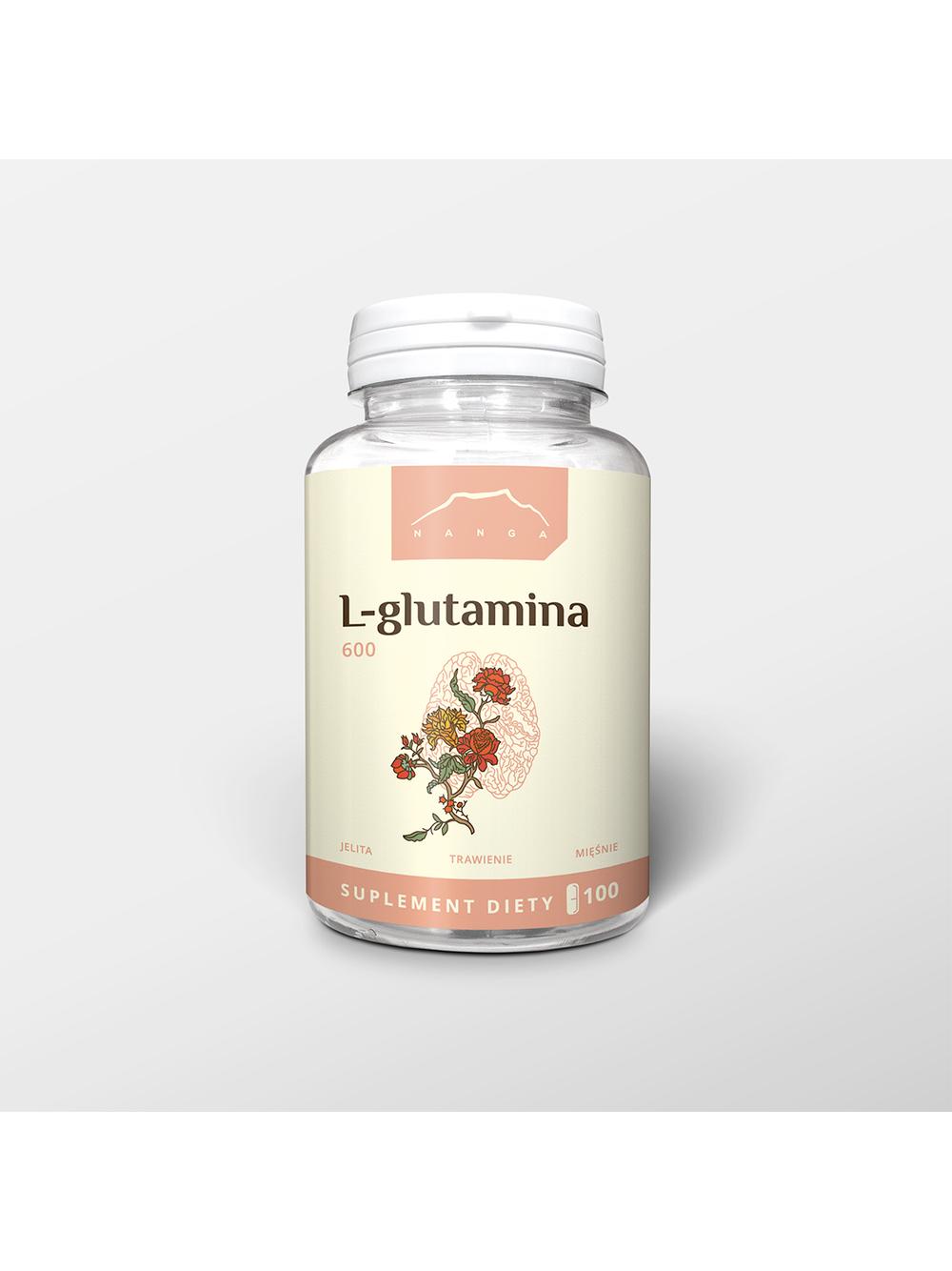 L-Glutamina 100 kapsułek x 600mg