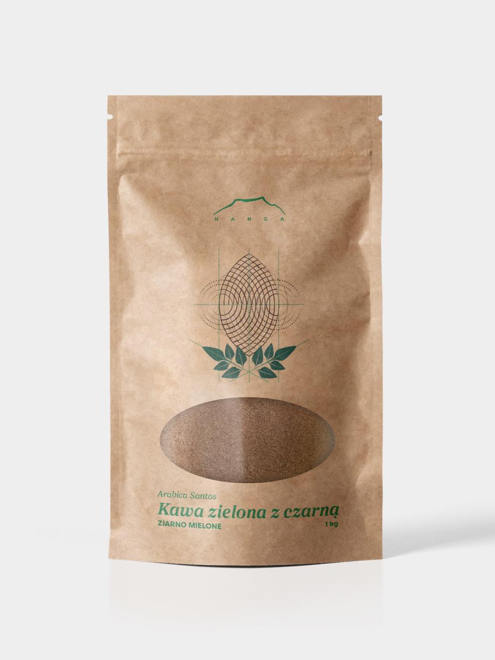 Kawa zielona z czarną 100% Arabica Santos