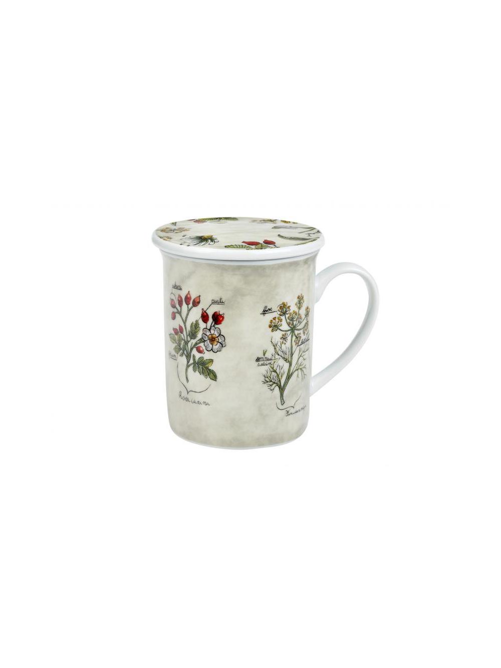Kubek porcelanowy z zaparzaczem Botanica 250 ml