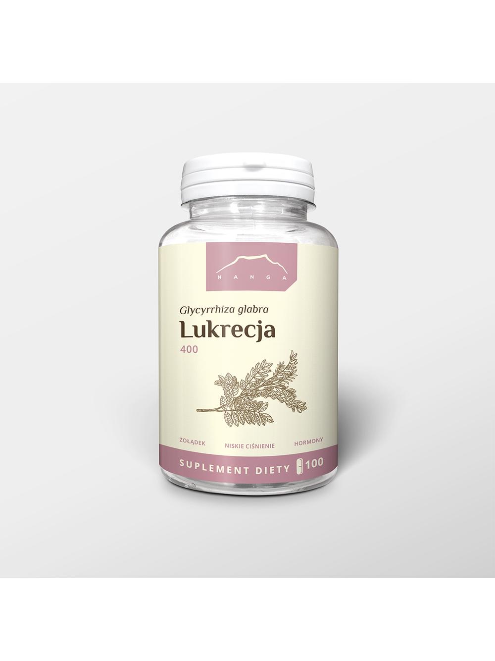 Lukrecja ekstrakt 100 kapsułek x 400 mg