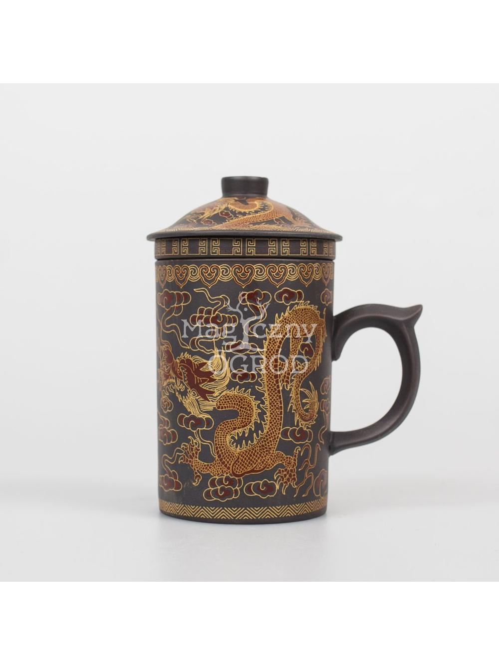 Kubek ceramiczny  z zaparzaczem Chiński smok