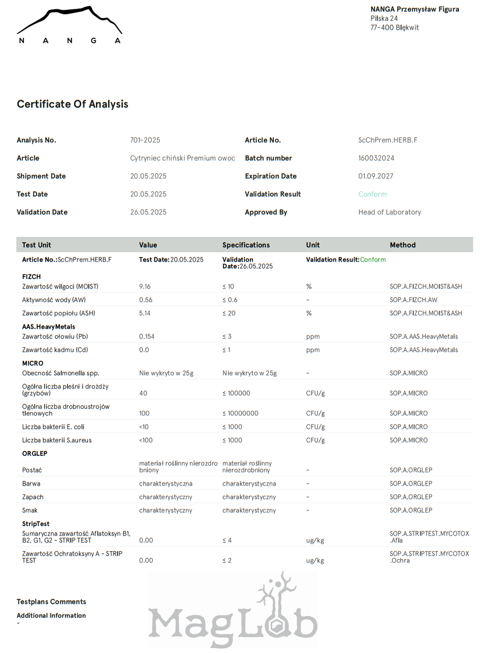 Cytryniec chiński owoc premium