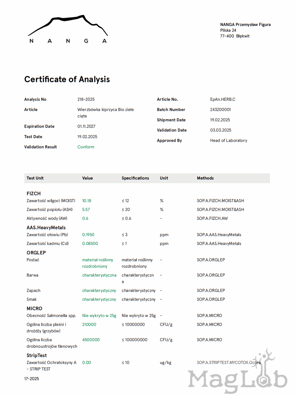 Wierzbówka kiprzyca BIO ziele