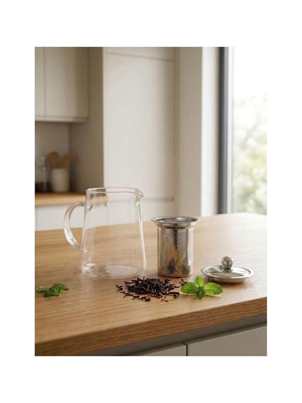 Czajnik szklany z metalowym zaparzaczem 950 ml 889-0407