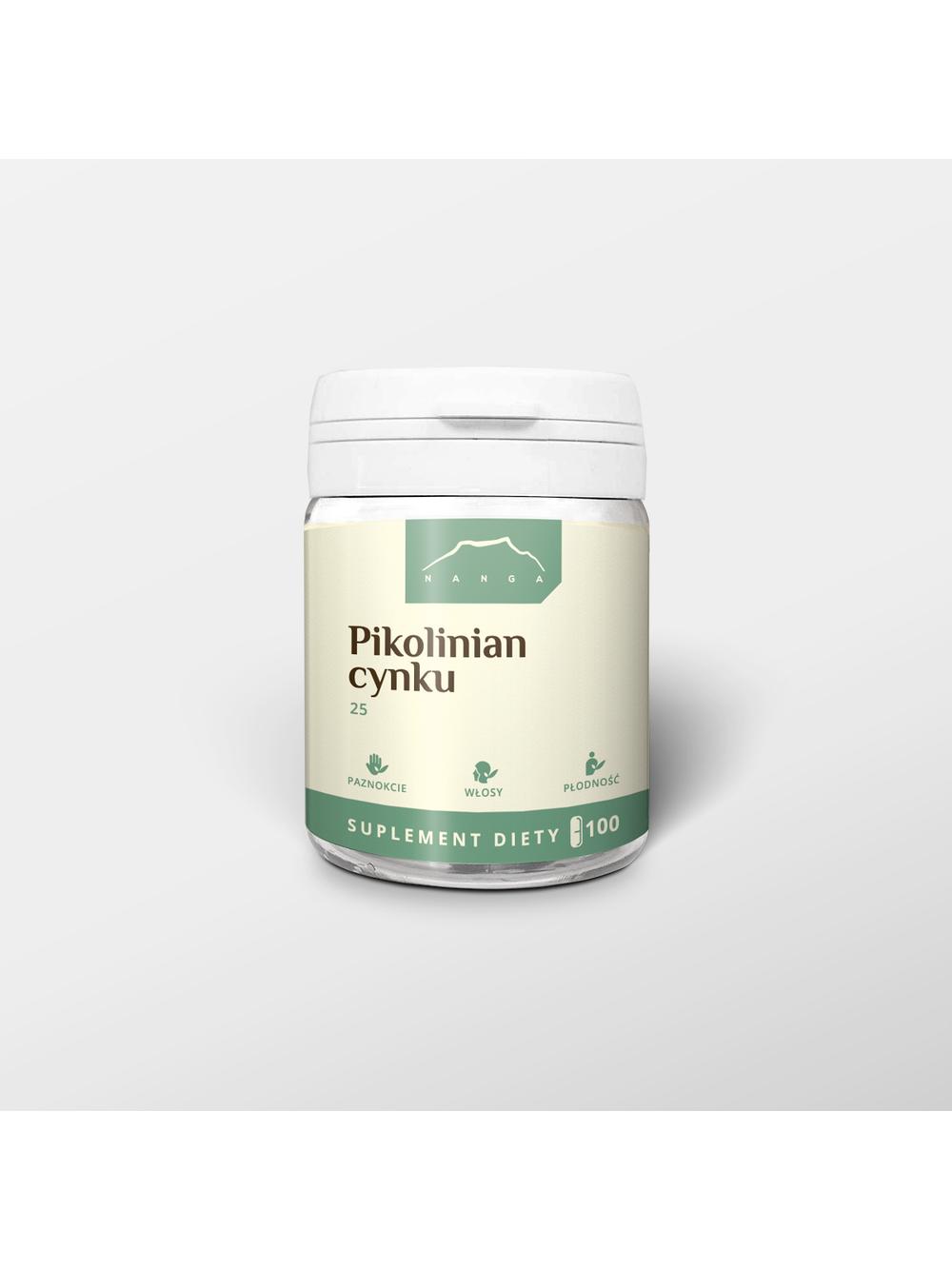 Pikolinian cynku 100 kapsułek x 125 mg