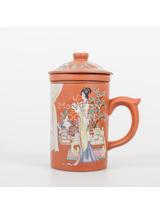 Kubek ceramiczny z zaparzaczem z motywem Gejszy