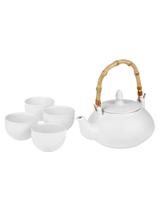 Zestaw porcelanowy Tamari -  Czajnik + 4 czarki