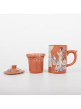 Kubek ceramiczny z zaparzaczem z motywem Gejszy