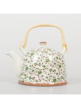 Czajnik ceramiczny z zaparzaczem z motywem kwiatowym 418-5111