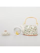Czajnik ceramiczny z zaparzaczem z motywem kwiatowym 418-5111